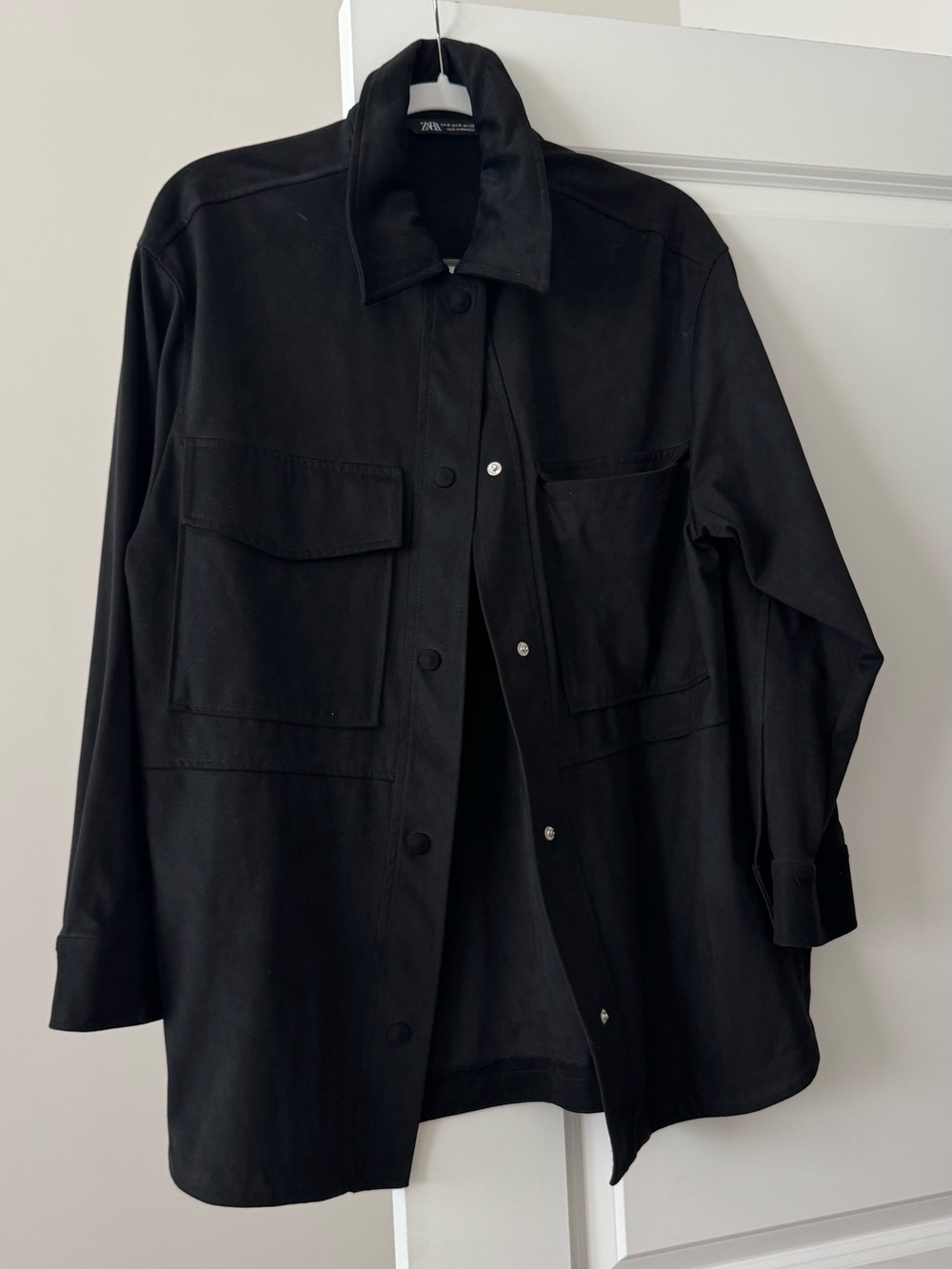 Zara Suede Black Overshirt Jacket